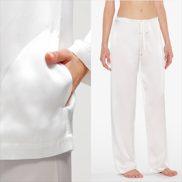 La perla Pigiama ivory white silk long sleeve pajama set - Picture 4 of 9